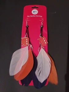 Detroit Tigers MLB Fan Feather Earrings New Sealed - Picture 1 of 1