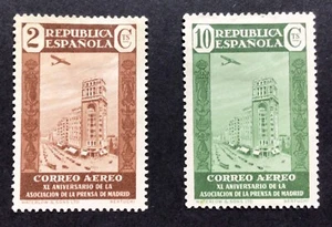 SPAIN STAMPS SG802 & 804 2/10 CTS. AIRMAIL 1936 GOOD MOUNTED MINT - Picture 1 of 5
