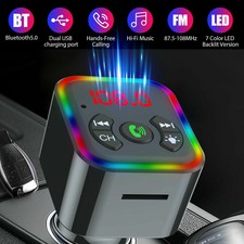 Auto Bluetooth 5.0 Wireless FM Transmitter Adapter 2USB PD Ladegerät AUX