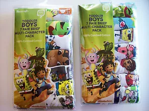 Multi-Character Underwear Underpants Boys 7 Pair Brief Pk 2T/3T 4Toddler NIP - Picture 1 of 3