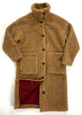 Abrigo polar Patagonia reciclado de pelo alto para mujer mediano oso de peluche parka marrón Foto 1 de 4