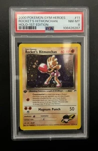 Rocket’s Hitmonchan Gym Heroes 1st Edition 11/132 Holo Rare PSA 8 - Picture 1 of 2