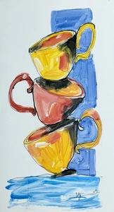 Original Acrylic/Oil Painting Cuban Art 8”x14.5” Artwork on Cardstock by LISA - Picture 1 of 1