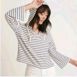 Felpa donna a righe blu/crema Marine Layer Playa nuova con etichetta taglia XL difetto - Foto 1 di 7