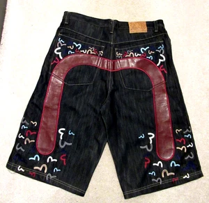 Vintage Evisu Genes Herren Gr. 34 Baggy Denim Y2K Jorts bestickt Jeansshorts - Bild 1 von 12