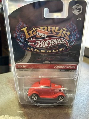 Hot Wheels Larry's Garage 3-Window '34 Ford Real Riders 1:64 Diecast Hot Rod Z13 - Image 1 of 4