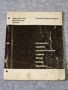Manual de mantenimiento de operación de motores diésel Cummins libro construcción industrial - Imagen 1 de 16