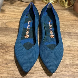 Rothy's Größe 10 selten türkisblau The Point flach bequem lässig Alltag Slipper - Bild 1 von 7