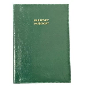 Estuche billetera vintage Rolex de cuero verde con soporte para pasaporte 6,3"x4,5" - Imagen 1 de 9