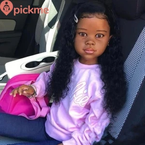 46inch Unfinished Reborn Doll Minnie Painted Mold Long Curly Hair Dolls Kit DIY - Foto 1 di 3