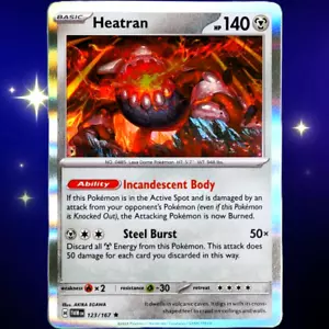 Heatran - Holo Raro - Pokemon Juego de Cartas Coleccionables Escarlata y Violeta Crepúsculo Mascarada #123/167 - Imagen 1 de 3