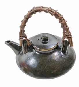 Japanese Teapot Kyusu Vine Handle Two Tone Brown 6 inch diameter - Picture 1 of 11