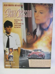 Secret Obsess Movie VHS Julie Christie Ben Gazzara 1988 Vintage Ad Mini Poster - Picture 1 of 1