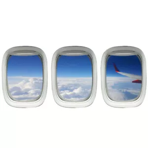VWAQ Flugzeug Fenster Aufkleber Wolkenansicht abziehen und kleben Luftfahrt Wandbild Flugzeuge - Bild 1 von 1