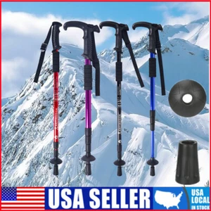 Adjustable Walking Cane Aluminum Walking Stick Folding Collapsible Travel Hiking - Picture 1 of 15