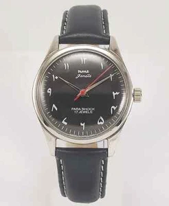Working HMT Janata Black Arabic Dial Handwinding 17 Jewels Men's Wrist Watch - Picture 1 of 7