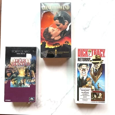 VHS Box Sets Gone with the Wind Deer Hunter Dick Tracy NWT Vintage Set Of 3 - Image 1 of 4