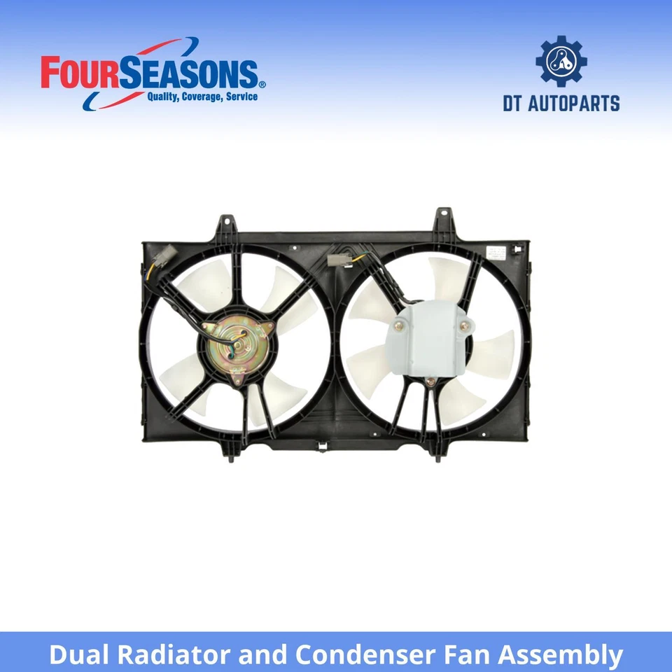 Conjunto de ventilador condensador y radiador doble para Nissan Altima 1993-1997 4 estaciones Foto 1 de 4