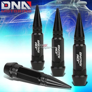 4 PIECES 60MM BLACK ALUMINUM TIRE RIM AIR PORT DUST COVER VALVE CAPS SPIKE COVER - Picture 1 of 5