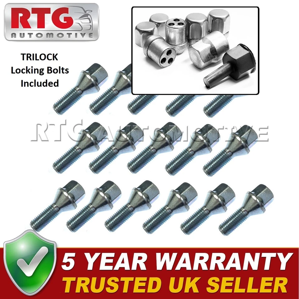 16x Bolts + 4x Trilock Locking Bolts For Renault Fluence 2009 On (Alloy Wheels) Foto 1 de 1