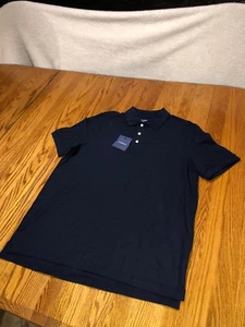 NWT Men's Croft & Barrow Large Black Polo Short Sleeve 100% Cotton - Picture 1 of 5