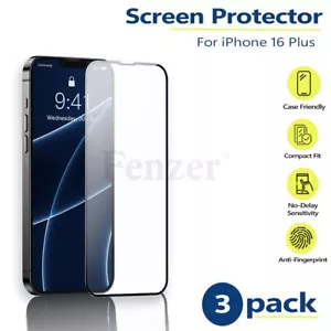 3X For Apple iPhone 16 Plus Tempered Glass Aluminium Bendable Screen Protector - Picture 1 of 6