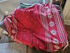 Harmony Christmas Snowflakes Knitted Blanket / Throw Red & White Reversible 