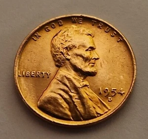 Penny Lincoln 1954-D Wheat Penny 1 centavo sin circular-778 - Imagen 1 de 2