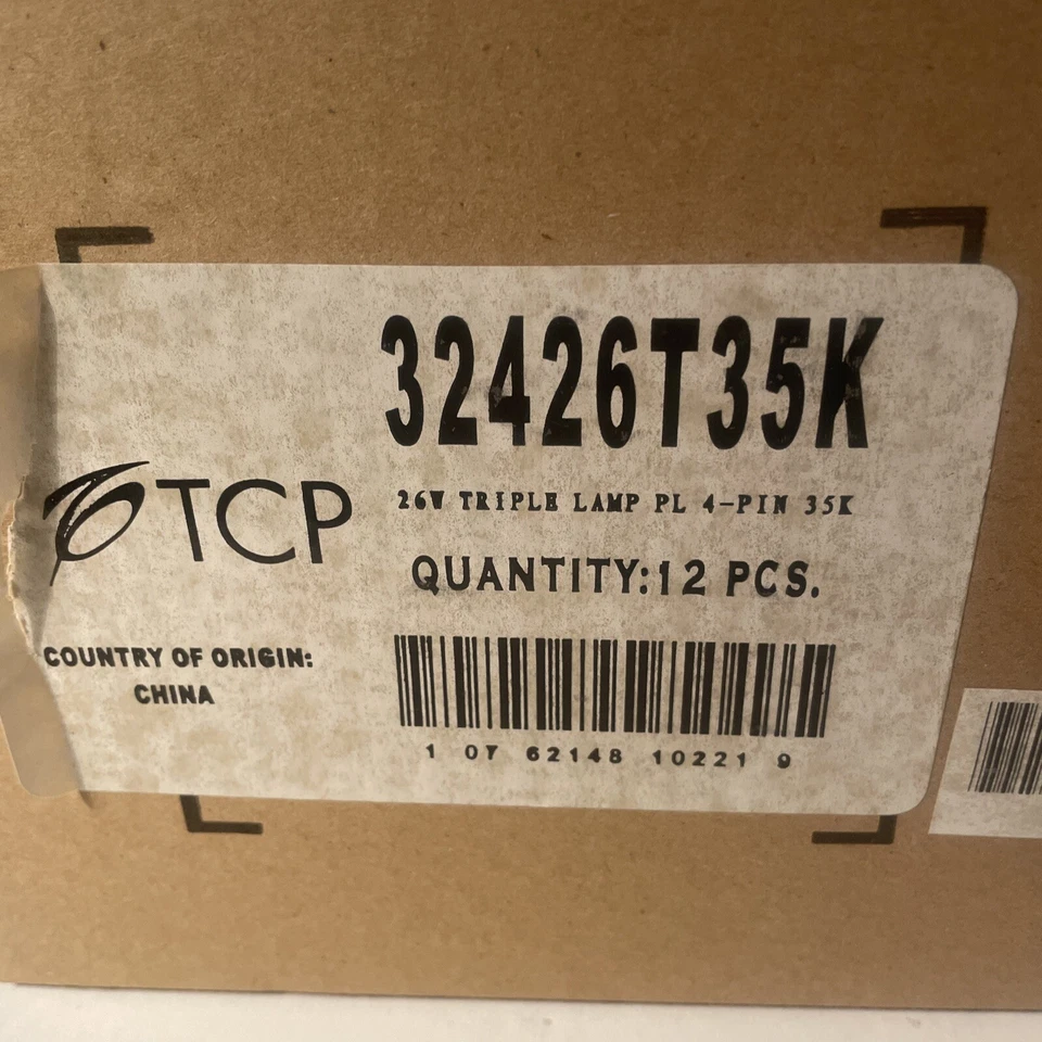 26W TRIPLE TUBE FLUORESCENT LIGHT BULB 12 PK CFL LAMP 4P TCP 2700K PL 32426T - Image 1 of 4