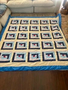 Edredón de retazos vintage hecho a mano 90"x90" Cottagecore Grannycore Boho - Imagen 1 de 5