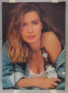Vintage Busch Beer Poster Sexy Girl 1991 Anheuser-Busch 20x28 - Picture 1 of 9