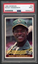 1984 Donruss Rickey Henderson Oakland Athletics #54 PSA 9 MINT HALL OF FAME