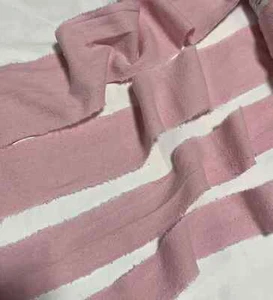 Hand Dyed Baby Pink 100% Silk Noil Ribbon ( 4 Widths to choose from) - Picture 1 of 2