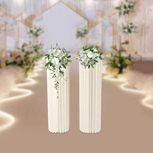 Vaso bianco per matrimonio centrotavola 2 pezzi altezza 100 cm centrotavola bianco - Foto 1 di 13