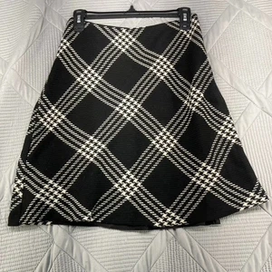 Tailor B Moss nero bianco Gingham plaid tartan zip mini gonna preppy taglia 4 - Foto 1 di 6