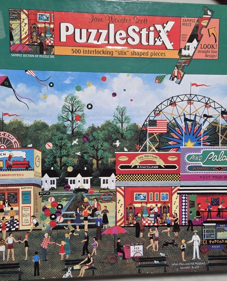 复古 PuzzleStix 完整 500 件 When Sherwood Met Mildred Jane Wooster Scott — 第 1/4 张图片