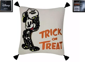 Nuovo con etichetta! CELEBRATE DISNEY TOPOLINO DOLCETTO O SCHERZETTO HALLOWEEN CUSCINO LANCIO 16 X 16 - Foto 1 di 9
