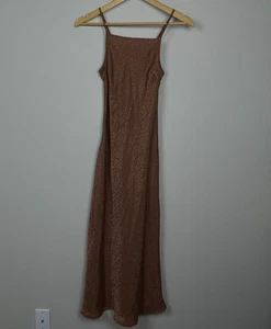 Jessica Simpson XS braun Animal Print Schlupfkleid Festival Freizeit Y2K - Bild 1 von 6