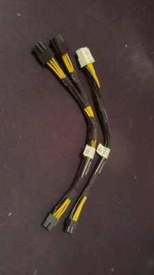 2x GPU Graphics Card Power Adapter Cables: Dual 6-Pin to 8-Pin (6+2) PCIe & Mole - Bild 1 von 2