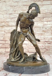 ACHILLES in ROMAN GLADIATOR IN BATTLE Skulptur Statue 100% reine Bronze Statue - Bild 1 von 10