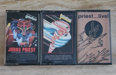 Judas Priest Vintage Cassette LOT (x3) Defenders Of The Faith, Turbo, Live! - Image 1 of 4