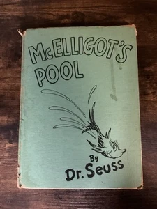 Vintage 1947 McElligot's Pool by Dr. Seuss 1st Edition Green Cover Banned Book - Foto 1 di 5