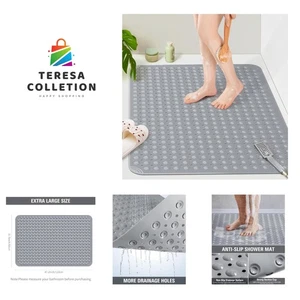 Extra große TPE Duschmatte, 47,2" L x 31,5" B Antirutsch Badematte mit Ablauf H... - Bild 1 von 8