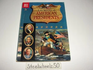 Lebensgeschichten amerikanischer Präsidenten #1 Comic 1957 Dell Giant Washington Lincoln - Bild 1 von 7