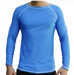 Mens Rash Shirt Rashie Vest Swim Shirts Top rash Guards Swimwear Clothing - LRMR - Picture 1 of 12