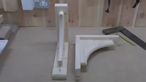 215 mm x 255 mm Pair Of Solid Wood (Pine) Arch Wooden Shelf Support Brackets - Picture 1 of 6