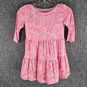 Lilly Pulitzer Girl Medium 6-7 Pink Foxy Llama MINI GEANNA DRESS Tiers Swing - Picture 1 of 6