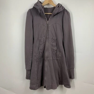 Prairie Underground Womens Long Cloak Distressed Full Zip Hoodie in Tunnel SZ XS - Image 1 of 4
