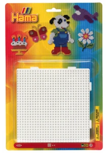 Hama Bügelperlen Stiftplatten Midi QUADRAT 4 Stück Motivplatten weiß Erweiterbar - Bild 1 von 2