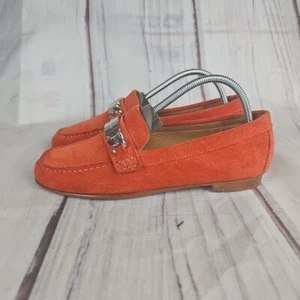 Coach 'Kimmie" Red/Orange With Silver Loafers Shoes Size 6.5 B - Picture 1 of 9